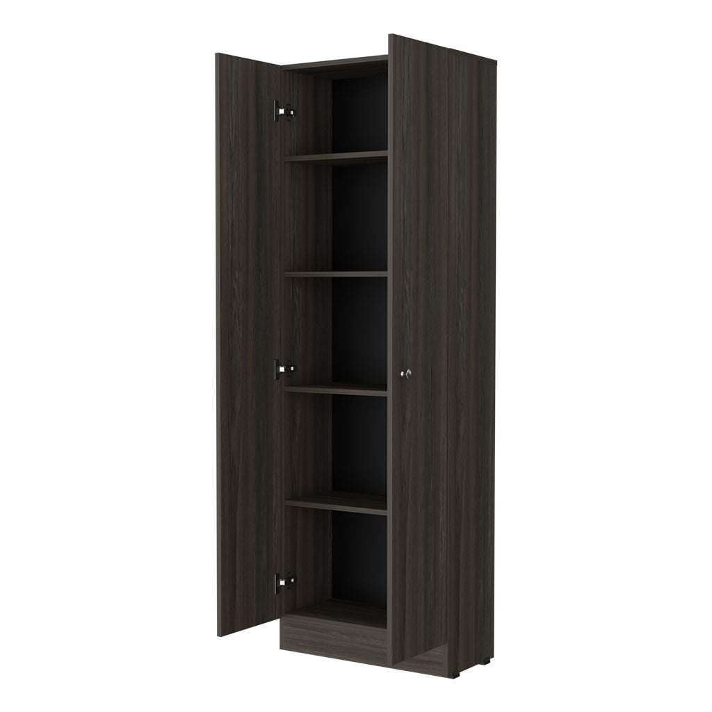 Virginia Double Door Storage Cabinet, Five Shelves Freestanding Multicolor Primary Living Space Shelves Included Modern Mdf Engineered Wood