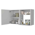 Oklahoma 2 Wall Cabinet, 2 Door Stackable Wall Mounted Storage Cabinet With 2 Side Shelf White Mdf Engineered Wood