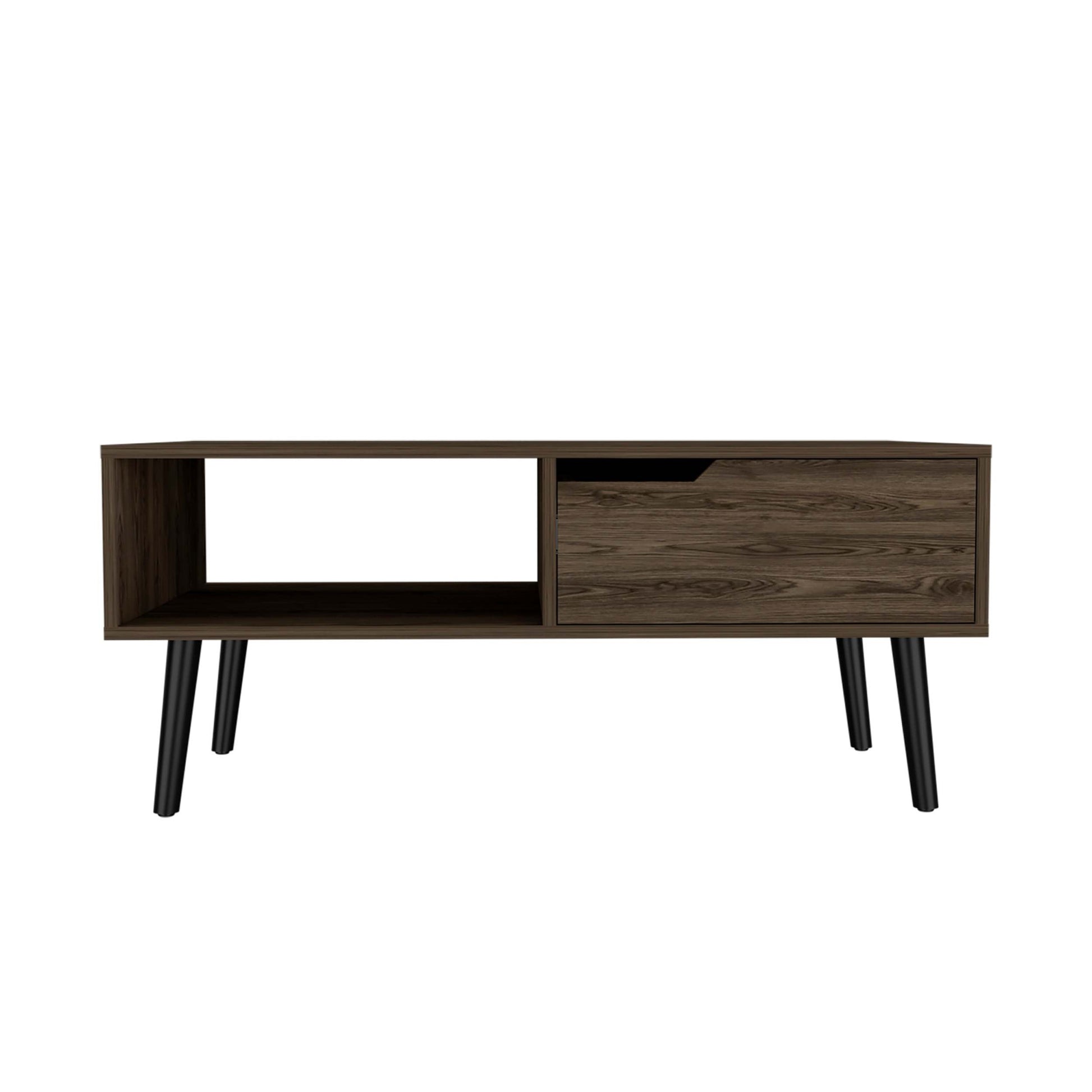 Hamburg Coffee Table, One Open Shelf, One Drawer Brown Mdf Engineered Wood