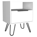 Vienna Nightstand, Shelves, Hairpin Legs White Mdf Engineered Wood