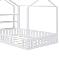 Full Size Wood House Bed With Fence And Detachable Storage Shelves, White Box Spring Not Required Full White Wood Bedroom Bed Frame Solid Wood Mdf