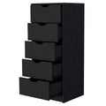 Dillon 5 Narrow Drawer Dresser, Tall Chest Of Drawers Black Mdf Engineered Wood