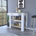 Brooklyn 40 Kitchen Island, Two Shelves, One Drawer Multicolor Mdf Engineered Wood