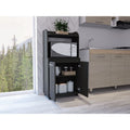 Rockford Kitchen Cart, Open Shelf, Double Door Cabinet, Two Interior Shelves Black Dining Room Contemporary,Modern Kitchen Carts Pine Mdf Engineered Wood