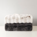 Faux Fur Throw Grey Polyester