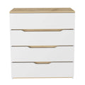California Drawer Dresser, Four Spacious Drawers, Superior Top Multicolor Modern Melamine Engineered Wood