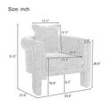 Modern Style Accent Chair Armchair For Living Room, Bedroom, Guest Room,Office, Ivory Ivory Upholstered