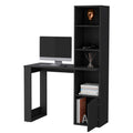 Anson Computer Desk With 4 Tier Bookcase And 1 Door Cabinet White Mdf Engineered Wood