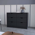 Dillon 4 Drawers Dresser, Chest Of Drawers With 2 Cabinets Black Mdf Engineered Wood