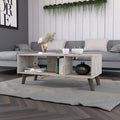 Oregon Coffee Table, Two Open Shelves, Four Legs Beige Mdf Engineered Wood