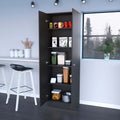 Virginia Double Door Storage Cabinet, Five Shelves Black Mdf Engineered Wood