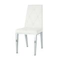 Modern Simple Light Luxury Dining Chair White Chair Home Bedroom Stool Back Pu Electroplated Chair Legs Set Of 2 Metal White Silver Pu