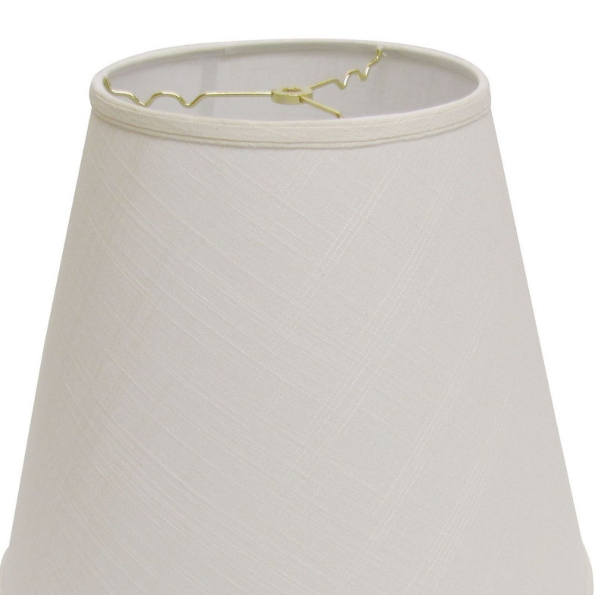 Deep Cone Hardback Lampshade With Washer Fitter, White Fabric Lampshade For Table Lamps, Natural Linen, 9" Top X 16" Bottom X 14" Height White Linen