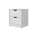 Dillon 2 Drawers Nightstand, Bedside Table With Storage White 2 Drawers Bedroom Rectangle Modern Shelving Mdf Engineered Wood