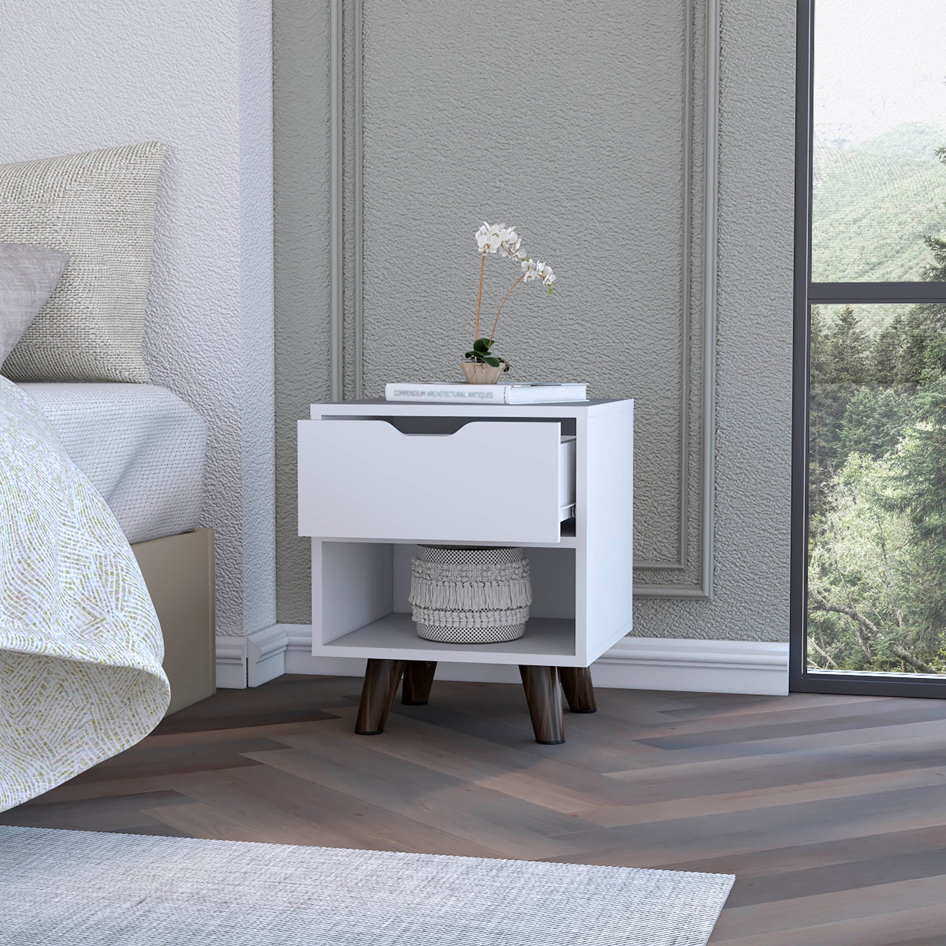 Rumford Computer Desk With Hutch And 3 Tier Storage Shelves Beige Mdf Engineered Wood