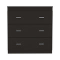 Dove Three Drawer Dresser, Superior Top Black Mdf Engineered Wood