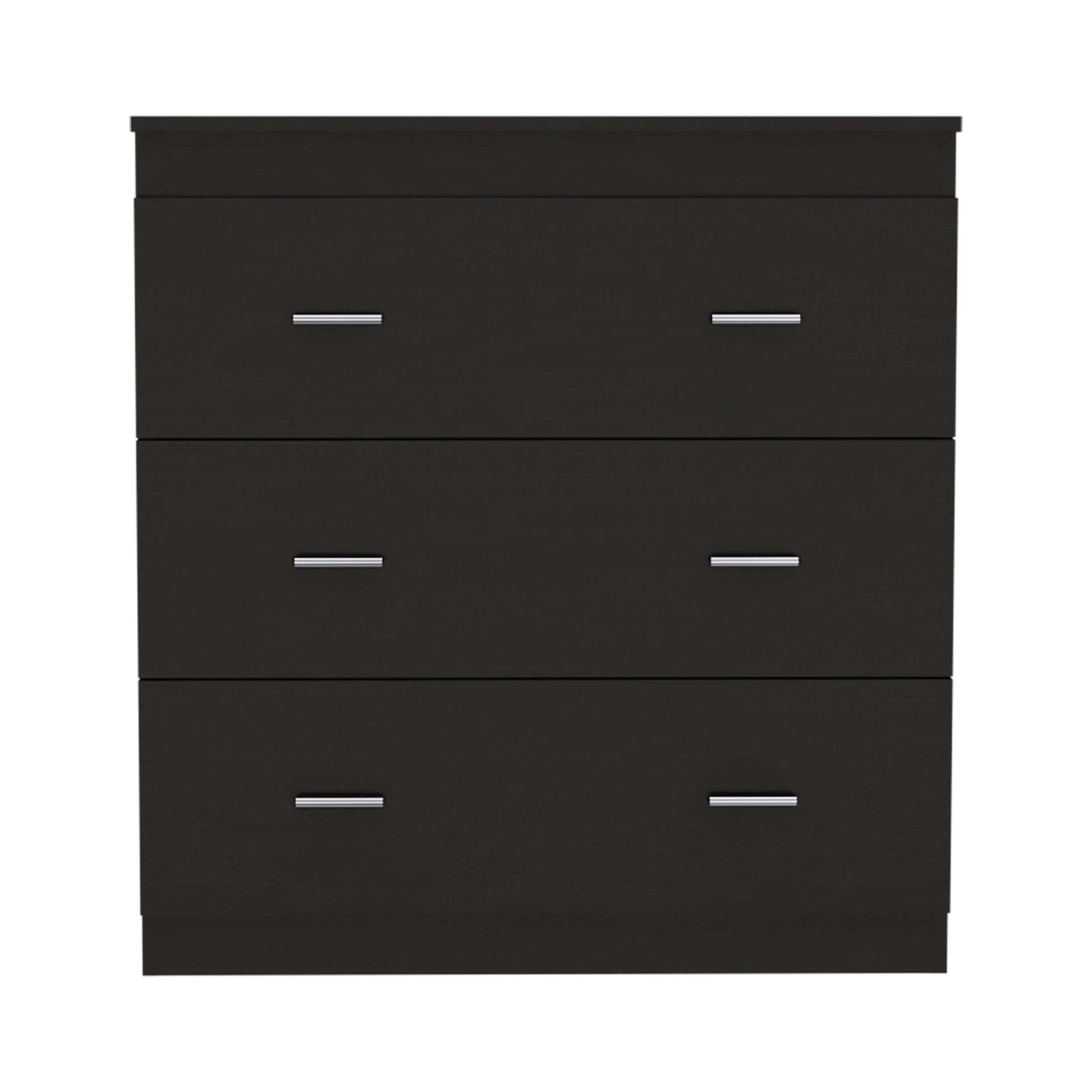 Dove Three Drawer Dresser, Superior Top Black Mdf Engineered Wood