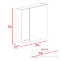 Kenya Medicine Cabinet, Mirror, Double Door, Four Interior Shelves Beige Mdf Engineered Wood
