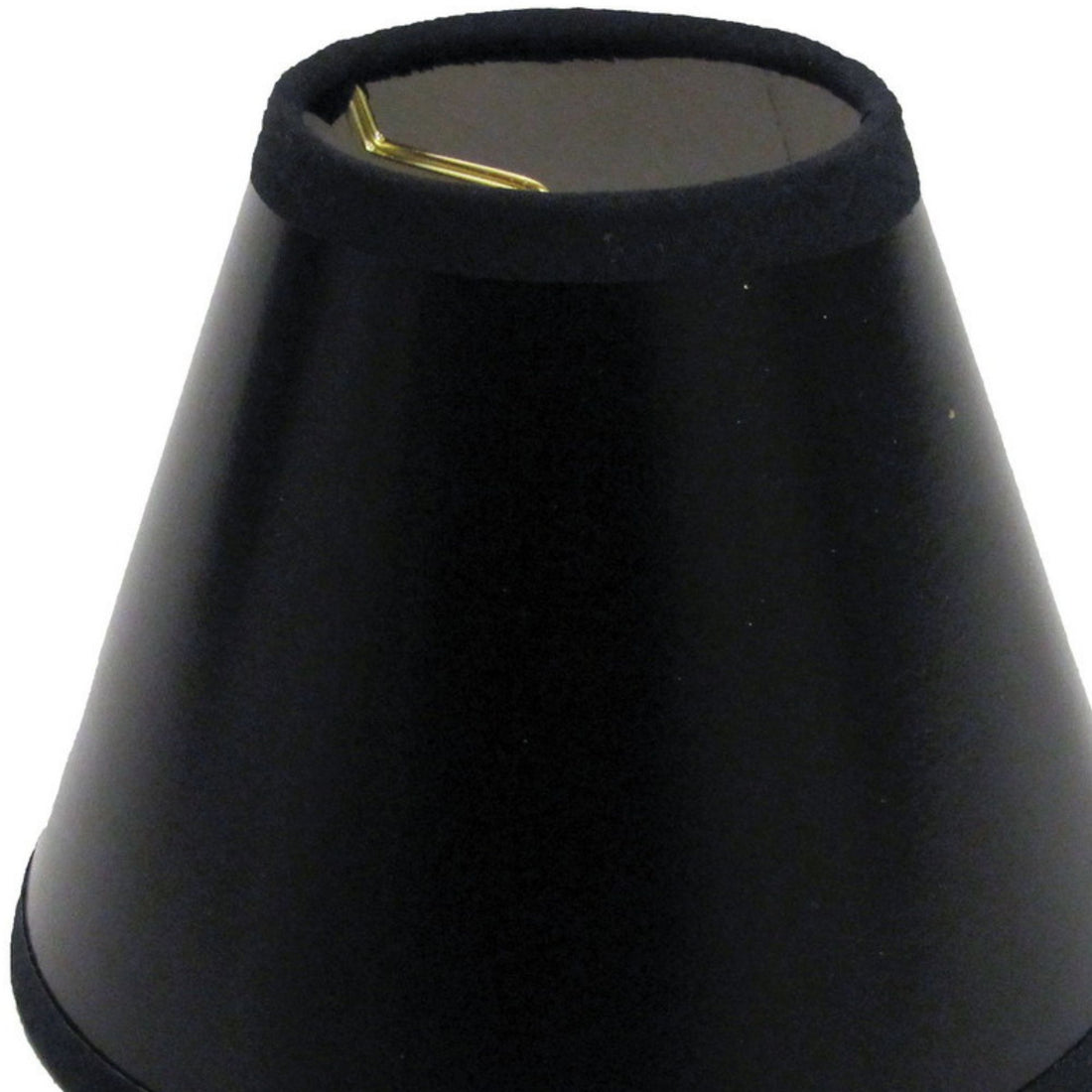 Slant Hardback Chandelier Lampshade With Flame Clip, Black With White Lining Set Of 6 Black White Parchment