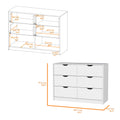 Dillon 4 Drawers Dresser, Chest Of Drawers With 2 Cabinets White Mdf Engineered Wood