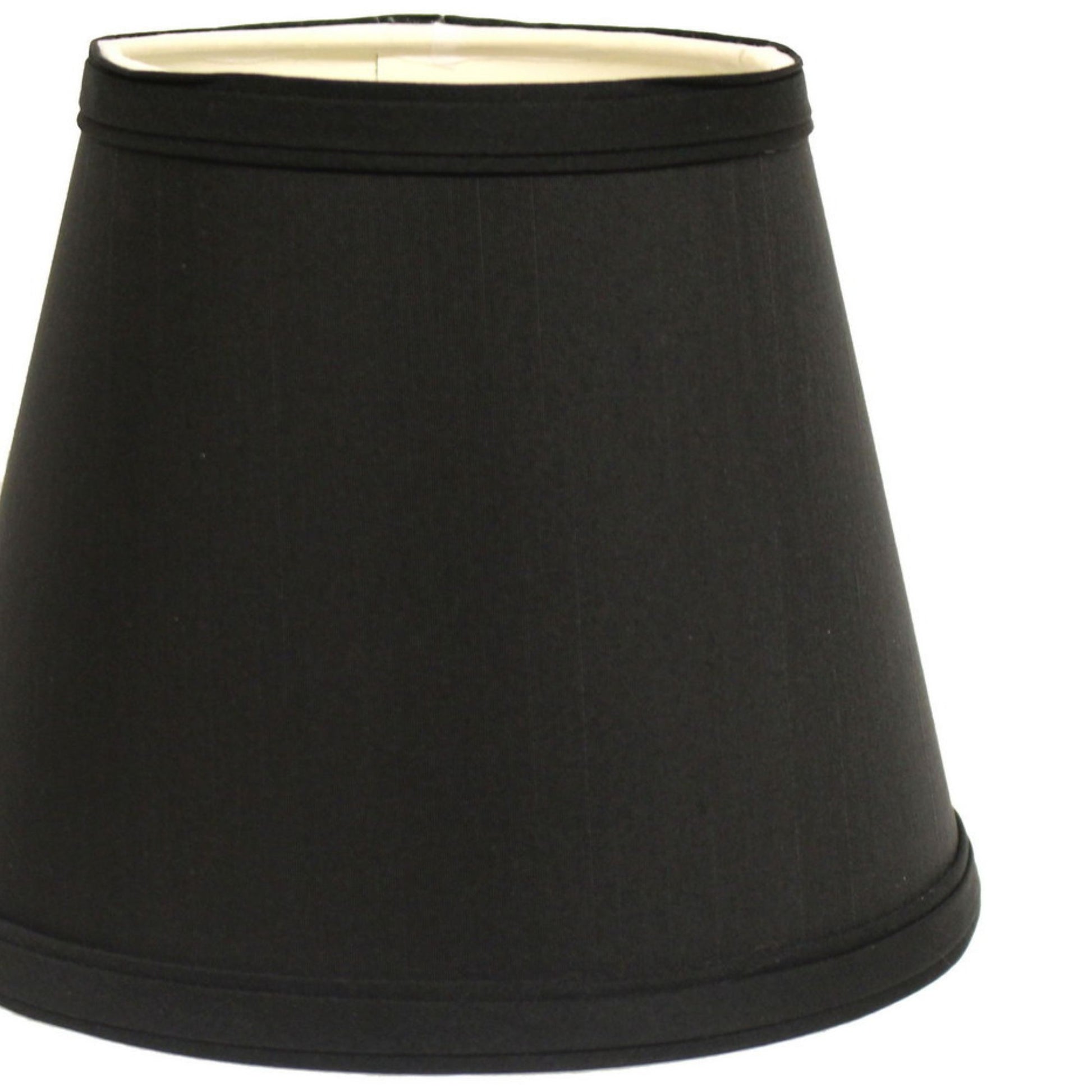 Slant Empire Hardback Lampshade With Washer Fitter, Black With White Lining Black White Shantung