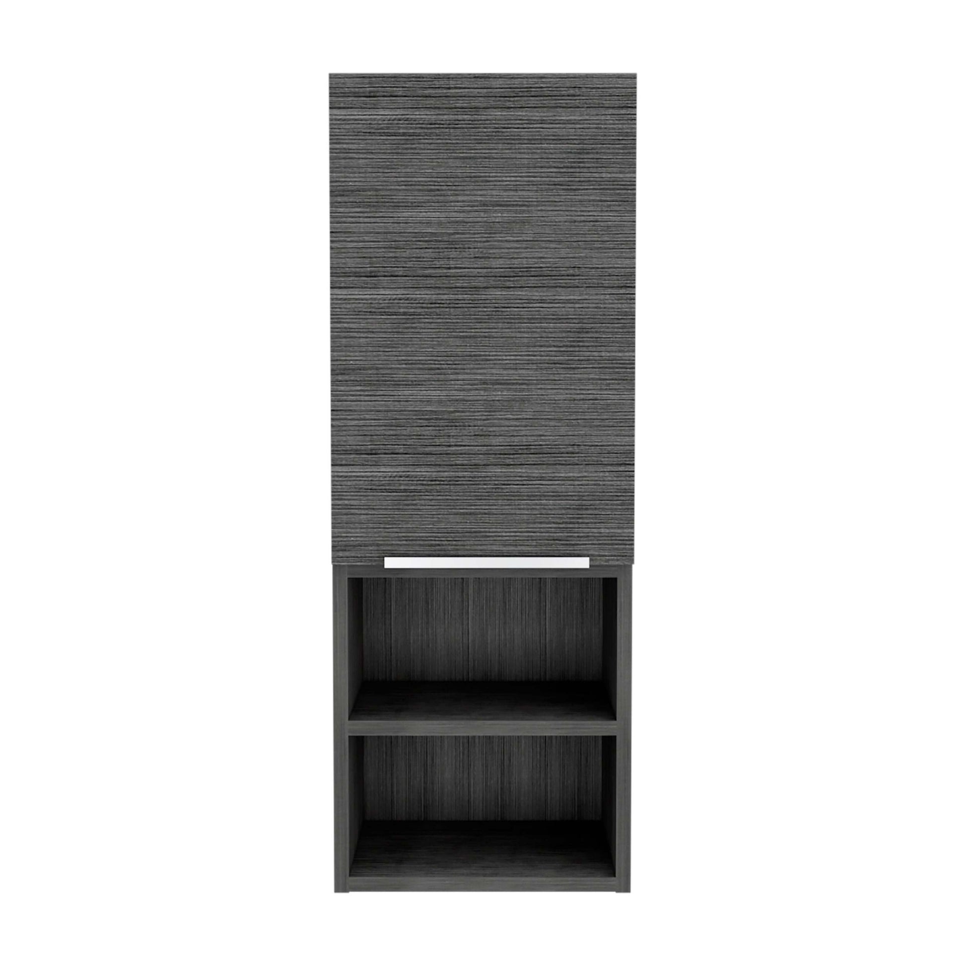 Miami Single Door Pantry, Four Shelves Black Mdf Engineered Wood