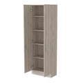 Virginia Double Door Storage Cabinet, Five Shelves 5 Or More Shelves Beige Primary Living Space Modern Mdf Engineered Wood