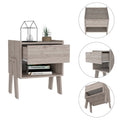 Hyacinth Nightstand, One Drawer, Open Shelf Black 1 Drawer Bedroom Open Storage Modern Pine Storage Pine Particle Board Engineered Wood