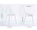 Dining Chair,Set Of 4,Metal Leg,Plastic Seat Antique White Iron Plastic