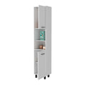 Sheffield 2 Door Pantry Cabinet, With Two 2 Cabinet Spaces And Two Open Shelves White Mdf Engineered Wood
