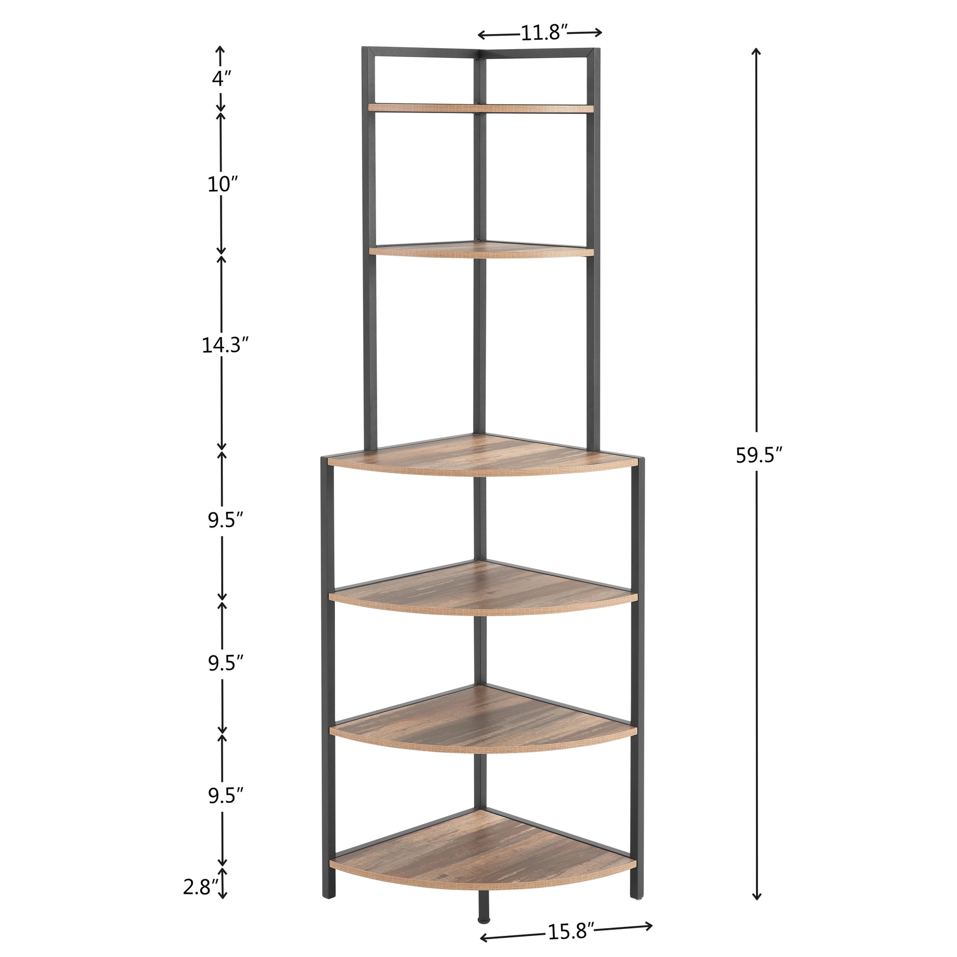 6 Tier Corner Open Shelf Modern Bookcase Wood Rack Freestanding Shelving Unit,Plant Album Trinket Sturdy Stand Small Bookshelf Space Saving For Living Room Home Office Kitchen Small Space Rustic Brown Brown Corner Office American Design,Rustic Metal &