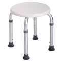 Shower Stool Bath Bench With Adjustable Heights And Non Slip Rubber For Safety And Stability White Aluminium Alloy