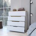 California Drawer Dresser, Four Spacious Drawers, Superior Top Multicolor Mdf Engineered Wood