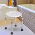 Shower Stool Bath Bench With Adjustable Heights And Non Slip Rubber For Safety And Stability White Aluminium Alloy