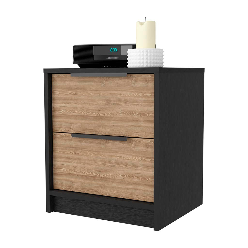 Washington Nightstand, Two Large Drawers Multicolor 2 Drawers Bedroom Rectangle Modern Shelf Mdf Engineered Wood