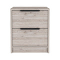 Washington Nightstand, Two Large Drawers Beige Mdf Engineered Wood