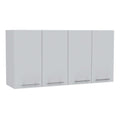 Sitka Wall Cabinet, Two Spacious Divisions, Four Doors White Kitchen Contemporary,Modern Mdf Engineered Wood