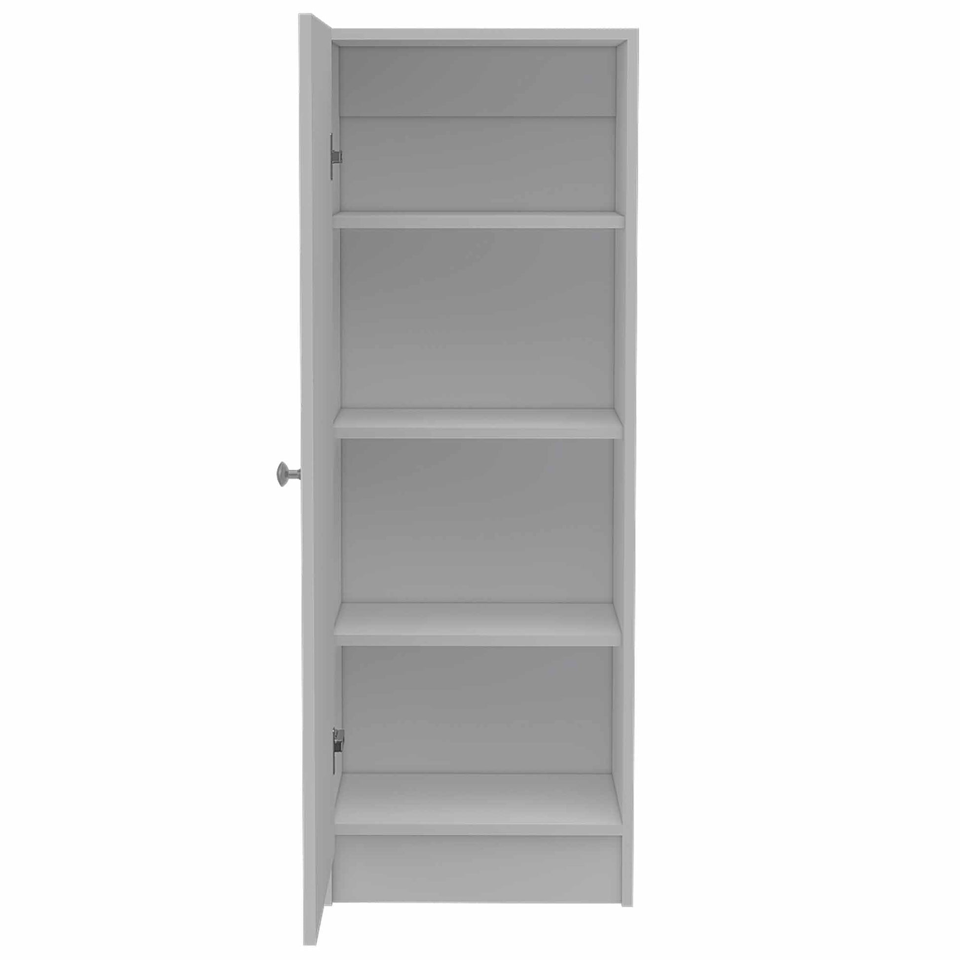 Miami Single Door Pantry, Four Shelves White Dining Room Modern Mdf Shelves Included Engineered Wood