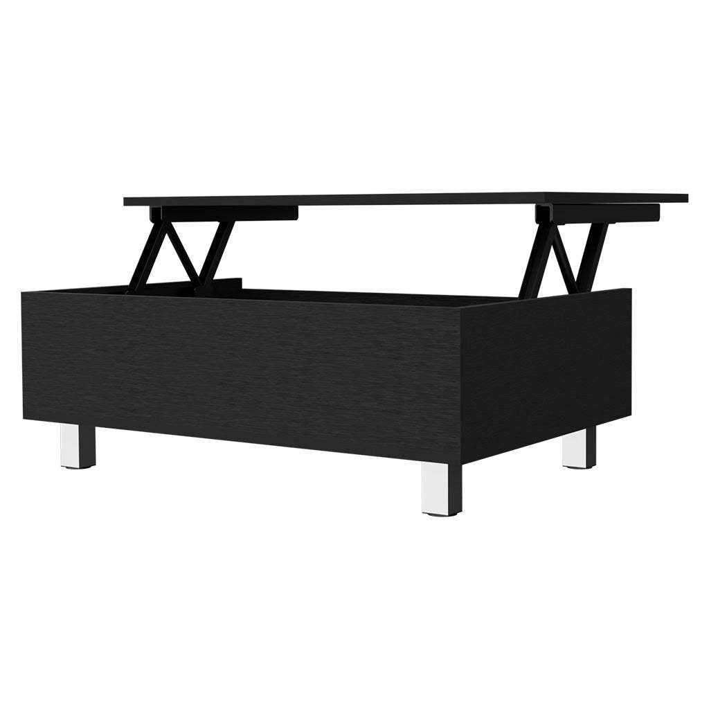 Boston Lift Top Coffee Table Black Mdf Engineered Wood