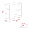 Arizona Kitchen Cart, 2 Storage Shelves, 3 Side Shelves Four Casters Multicolor Mdf Engineered Wood