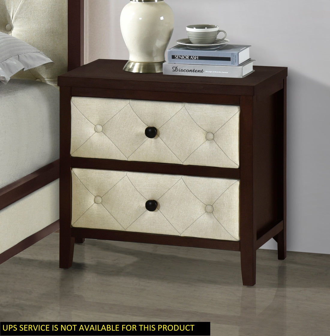 Beautiful Cherry Espresso Finish Nightstand 1Pc Designed Drawers Fronts Modern Bedroom Furniture Espresso Espresso 2 Drawers Bedroom Drawer Storage Modern Drawers Espresso Mdf