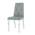 Modern Style Glass Table, Elegant Transparent Design, Durable Support Base, Solid, Selected Materials Made Of Furniture Display Fashion, Suitable For The Living Room Set Of 5 Grey Silver Seats 4 Mdf Glass