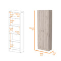 Virginia Double Door Storage Cabinet, Five Shelves Black Mdf Engineered Wood