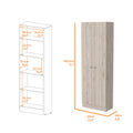 Virginia Double Door Storage Cabinet, Five Shelves 5 Or More Shelves Beige Primary Living Space Modern Mdf Engineered Wood