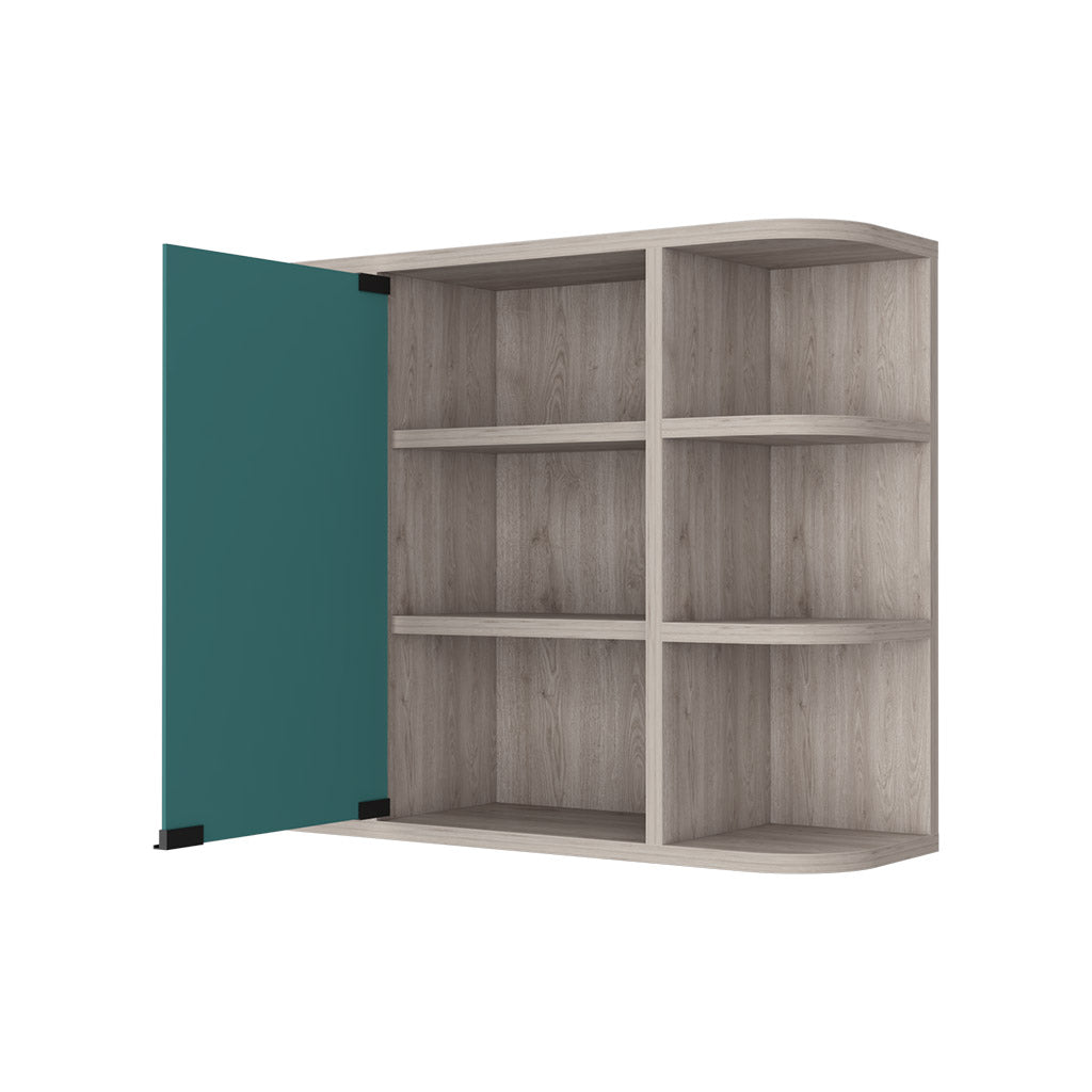 Valdez Medicine Cabinet With Six Shelves, Mirror Cabinet Beige Mdf Engineered Wood