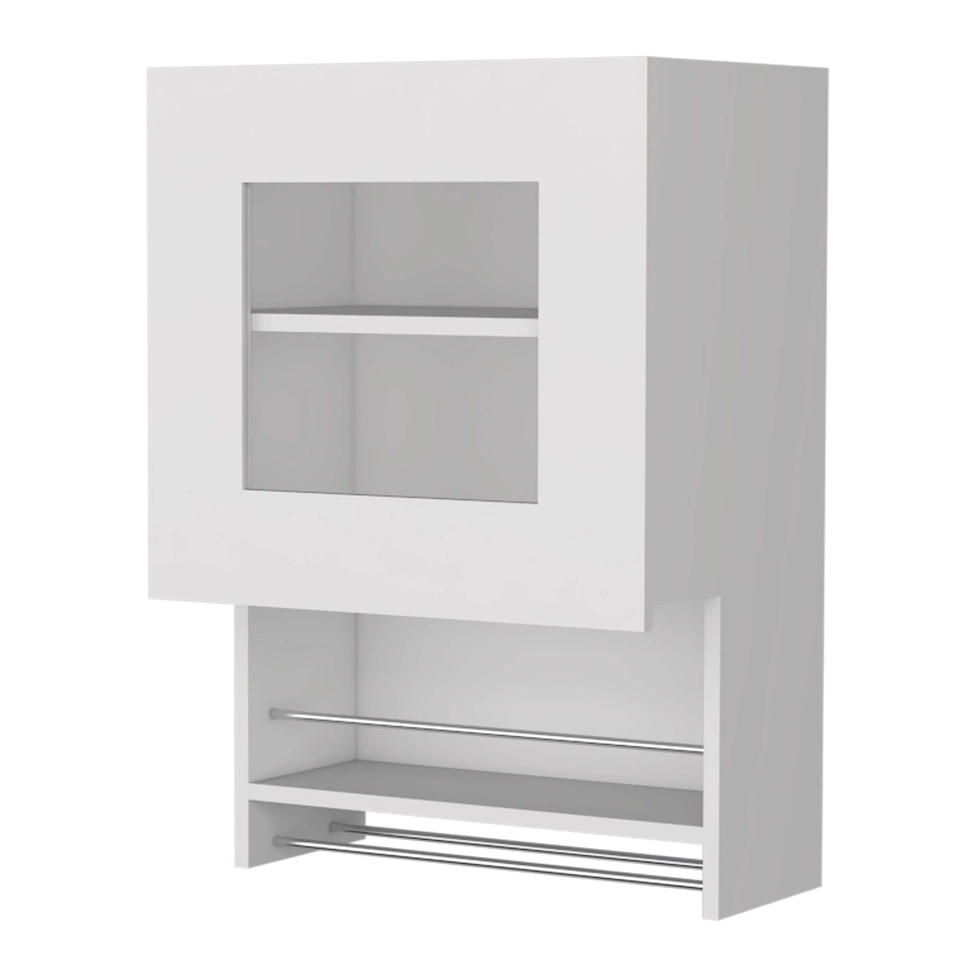 Florence Kitchen Wall Cabinet, Spice And Towel Rack White Mdf Engineered Wood