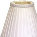 Slant Side Pleat Chandelier Lampshade With Flame Clip, White Set Of 6 White Silk