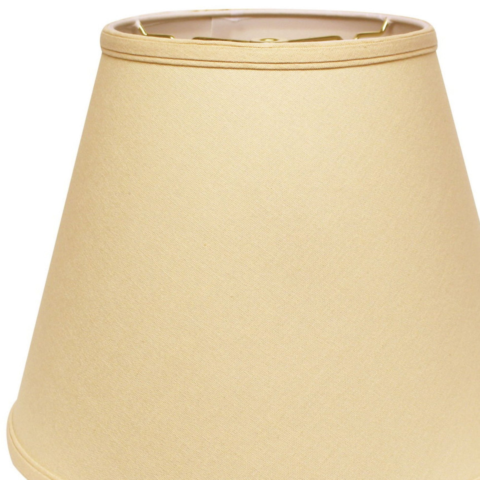 Deep Empire Hardback Lampshade With Washer Fitter, Beige Color Fabric Lampshade For Table Lamps, Natural Linen, 10" Top X 18" Bottom X 13" Height Beige Linen