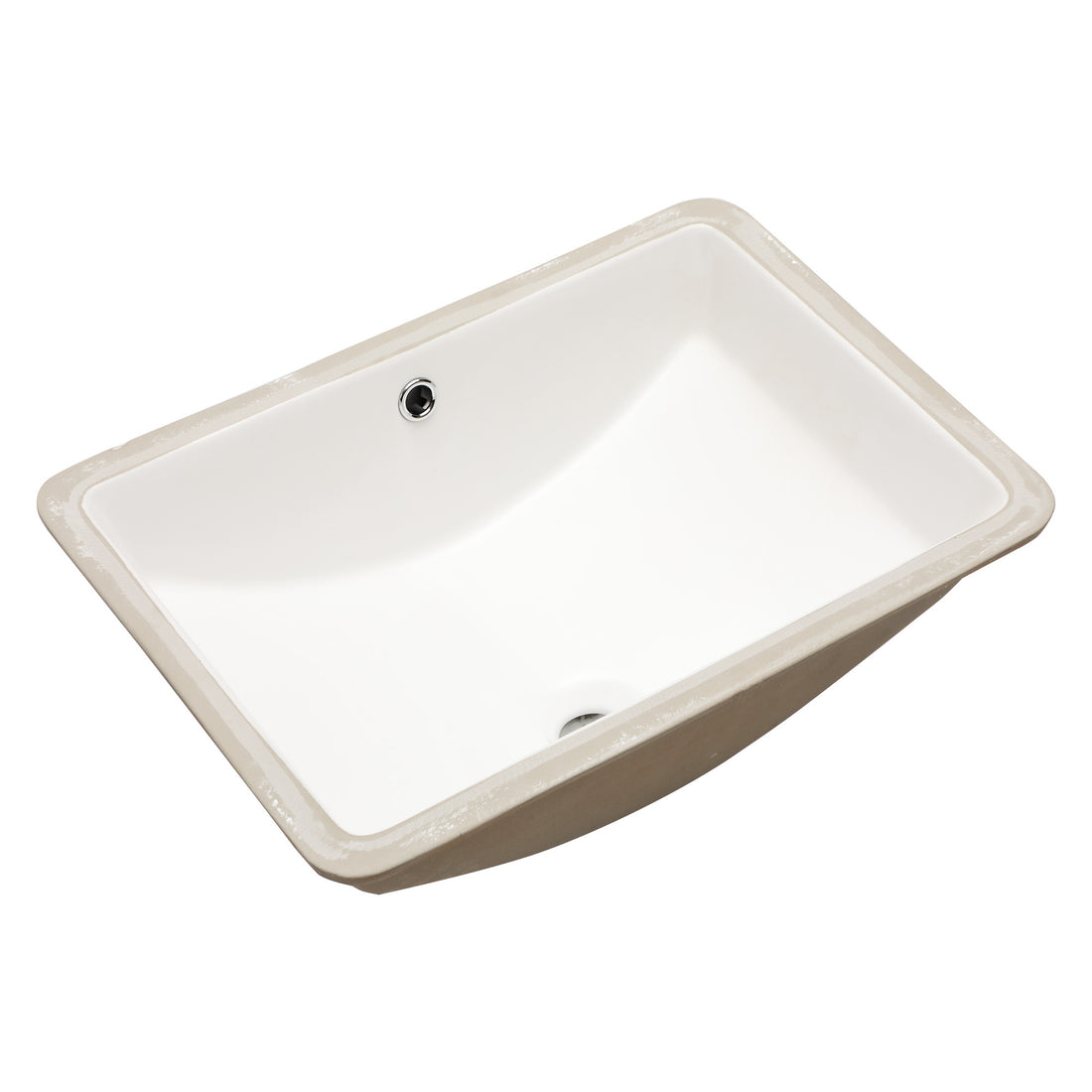 20.25"X15" White Ceramic Rectangular Undermount Bathroom Sink With Overflow White Ceramic