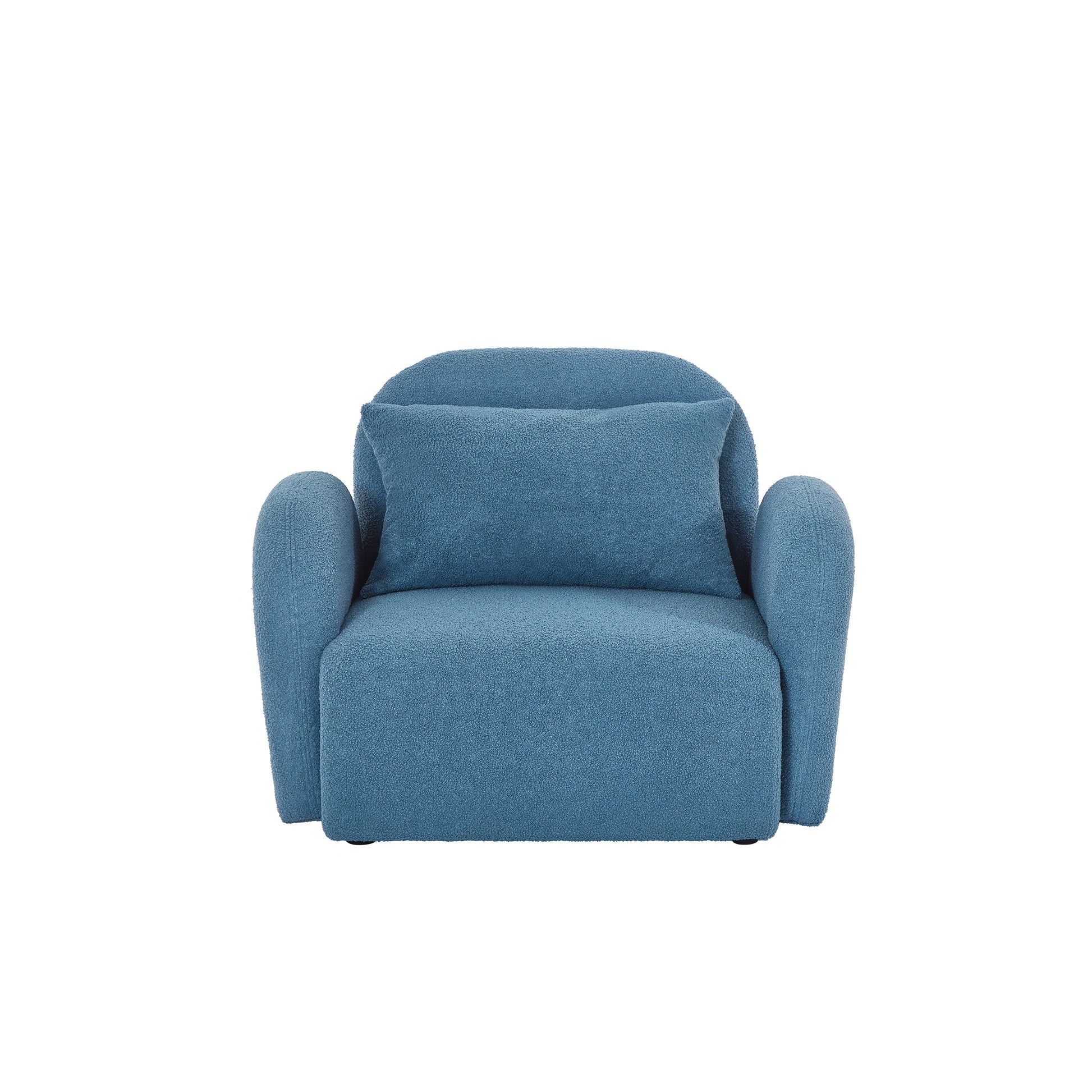 Living Room Furniture Lazy Sofa Chair Teddy Fabric Blue Blue Foam Teddy